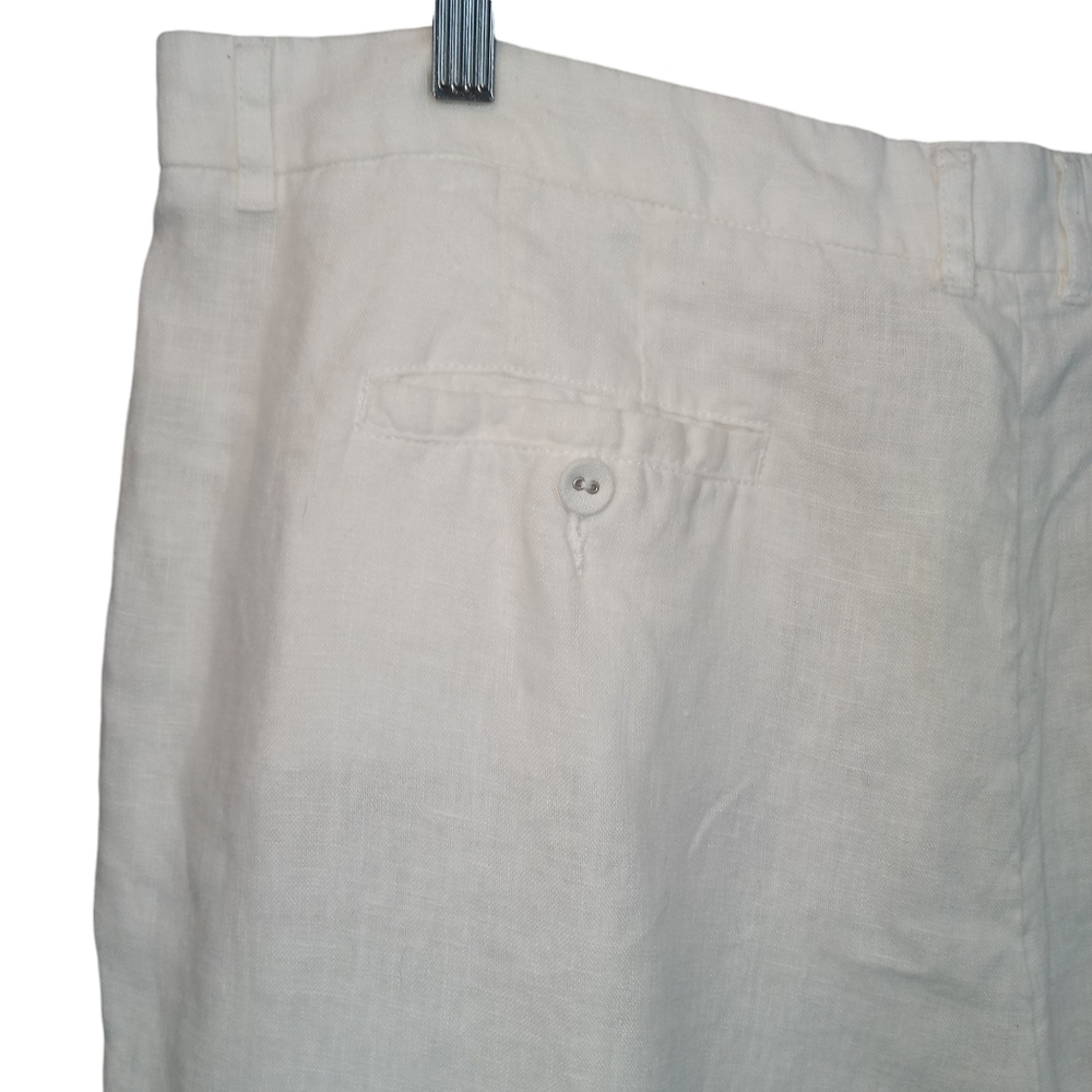 Garnet Hill Modern Linen Wide Leg Trouser Pants White Size 18 - Picture 12 of 15